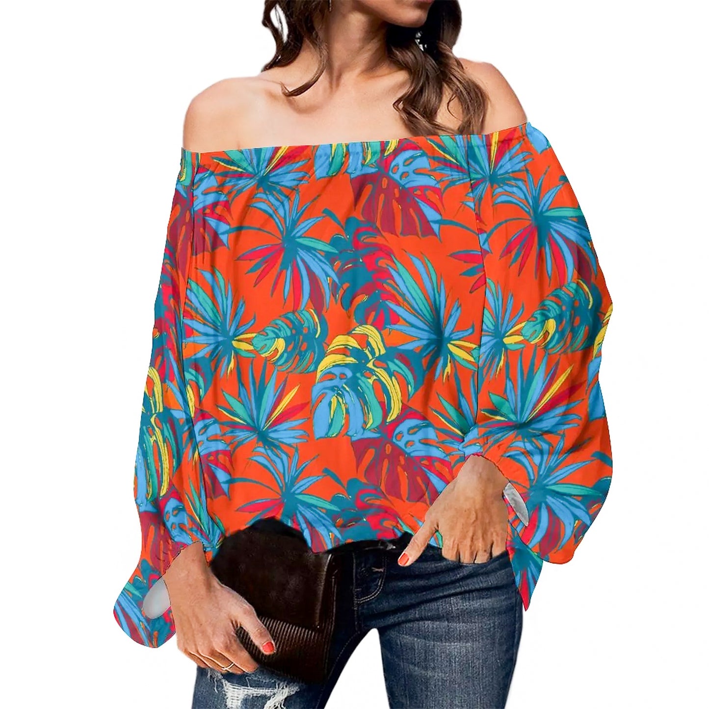 Alisa Top - Red Monstera