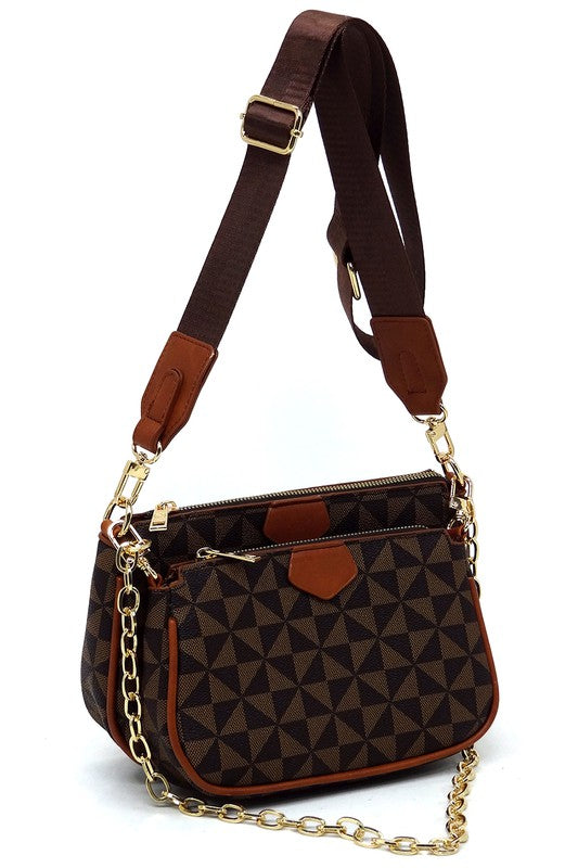 "Manulua"  Monogram 2-in-1 Crossbody Bag