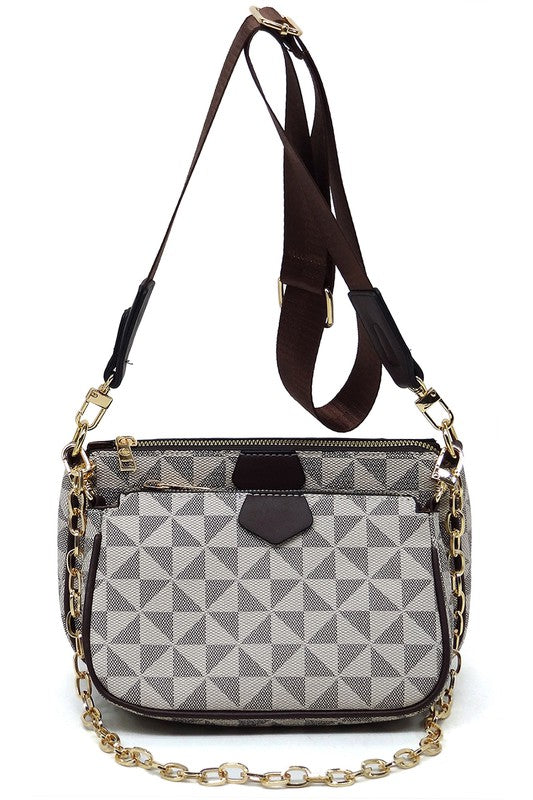 "Manulua"  Monogram 2-in-1 Crossbody Bag