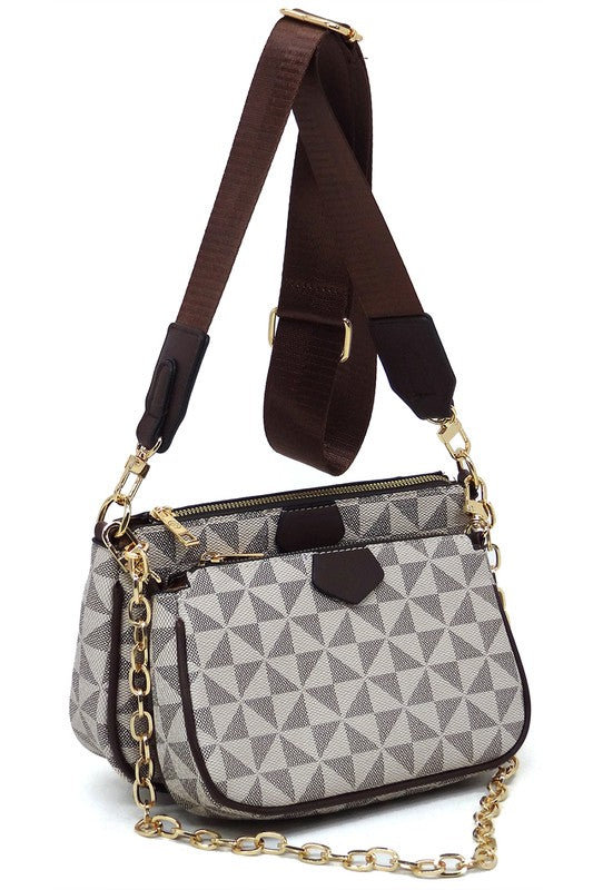 "Manulua"  Monogram 2-in-1 Crossbody Bag