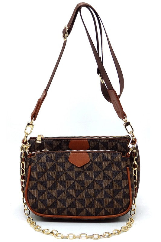 "Manulua"  Monogram 2-in-1 Crossbody Bag