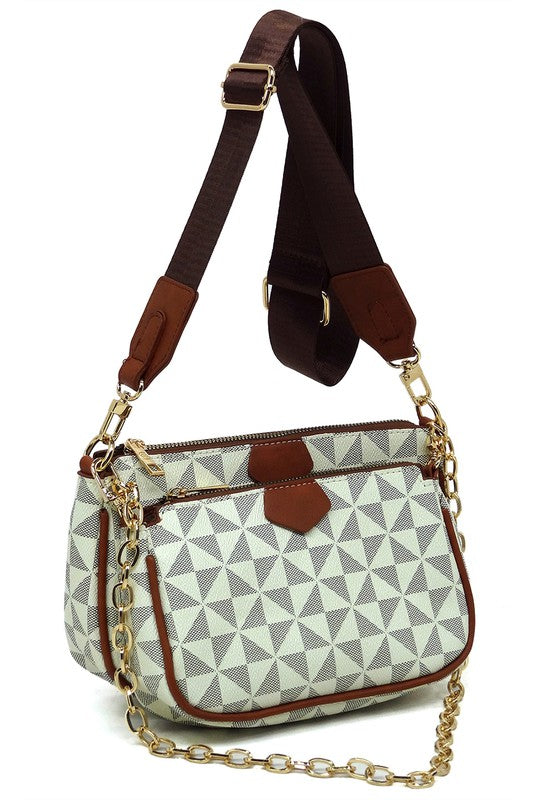 "Manulua"  Monogram 2-in-1 Crossbody Bag