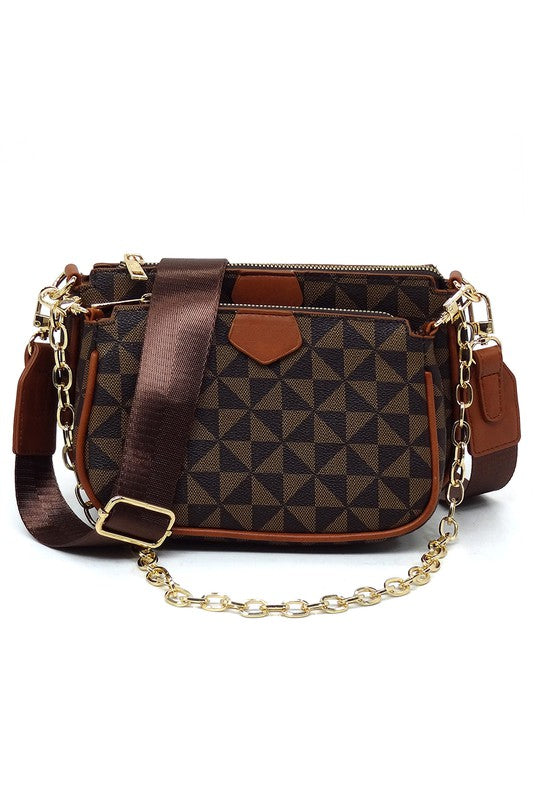 "Manulua"  Monogram 2-in-1 Crossbody Bag