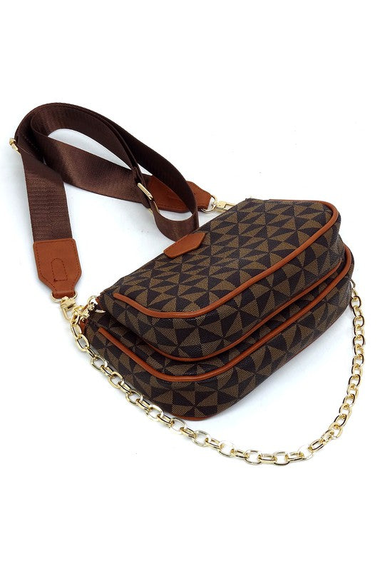 "Manulua"  Monogram 2-in-1 Crossbody Bag