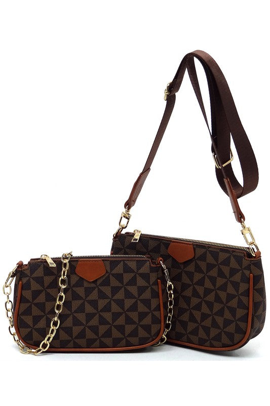 "Manulua"  Monogram 2-in-1 Crossbody Bag