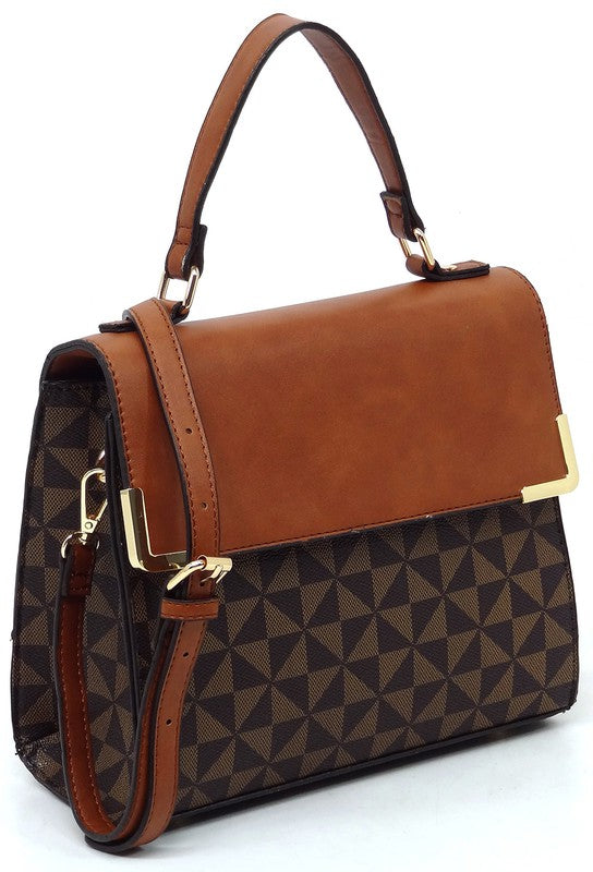 "Manulua"  Monogram Top Handle Satchel