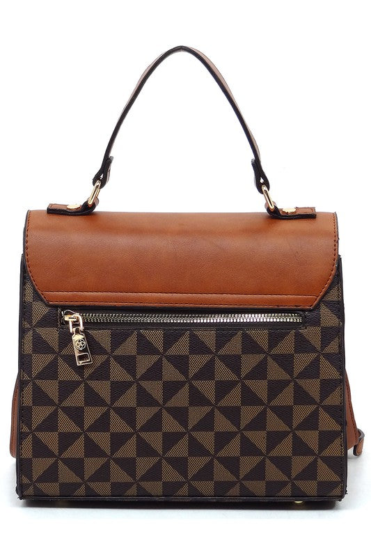 "Manulua"  Monogram Top Handle Satchel