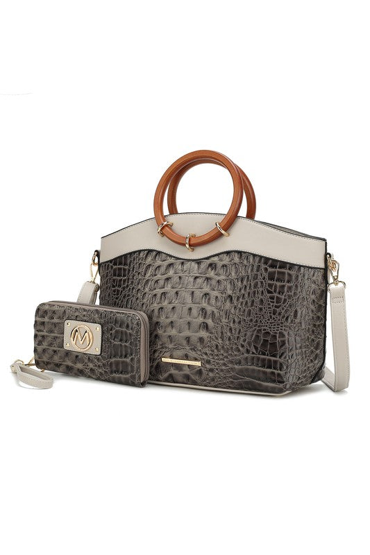 MKF Phoebe Tote with Wristlet Wallet Bag by Mia K