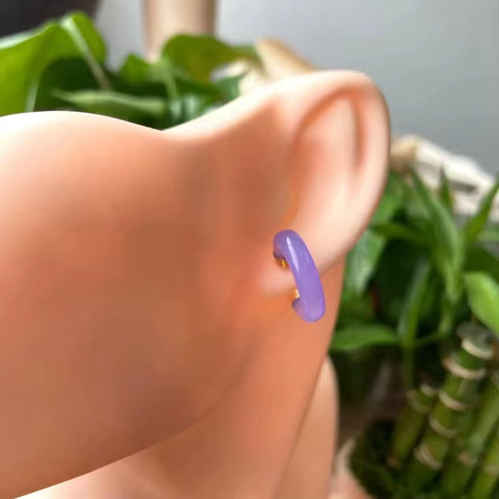 Purple Jade Earrings