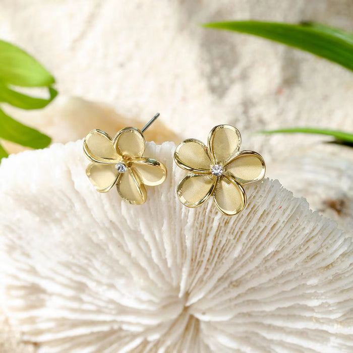 Plumeria Stud Earrings (size of a quarter)
