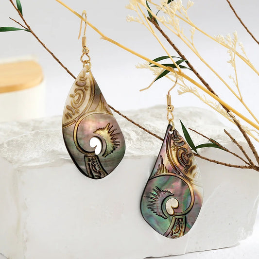 “Mana” Mother Of Pearl Dangle Earrings