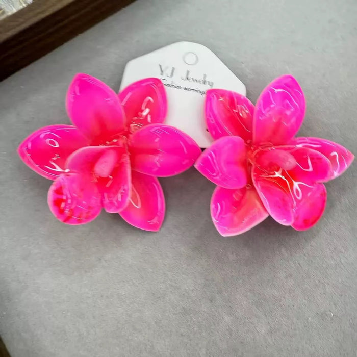 Orchid Stud Earrings (hot pink)