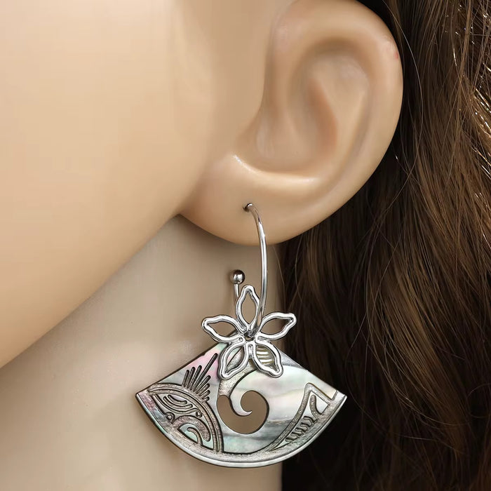 "Lakena" Mother of Pearl Hoop Earrings