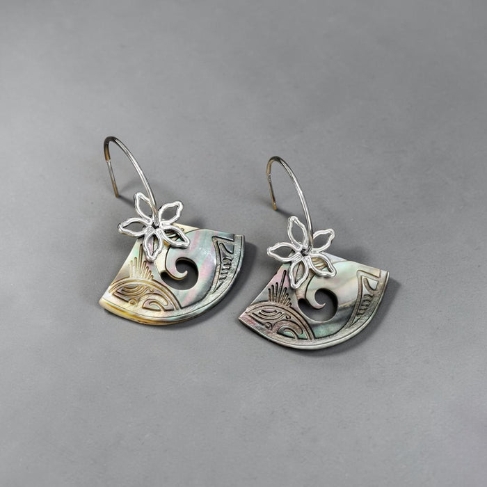 "Lakena" Mother of Pearl Hoop Earrings