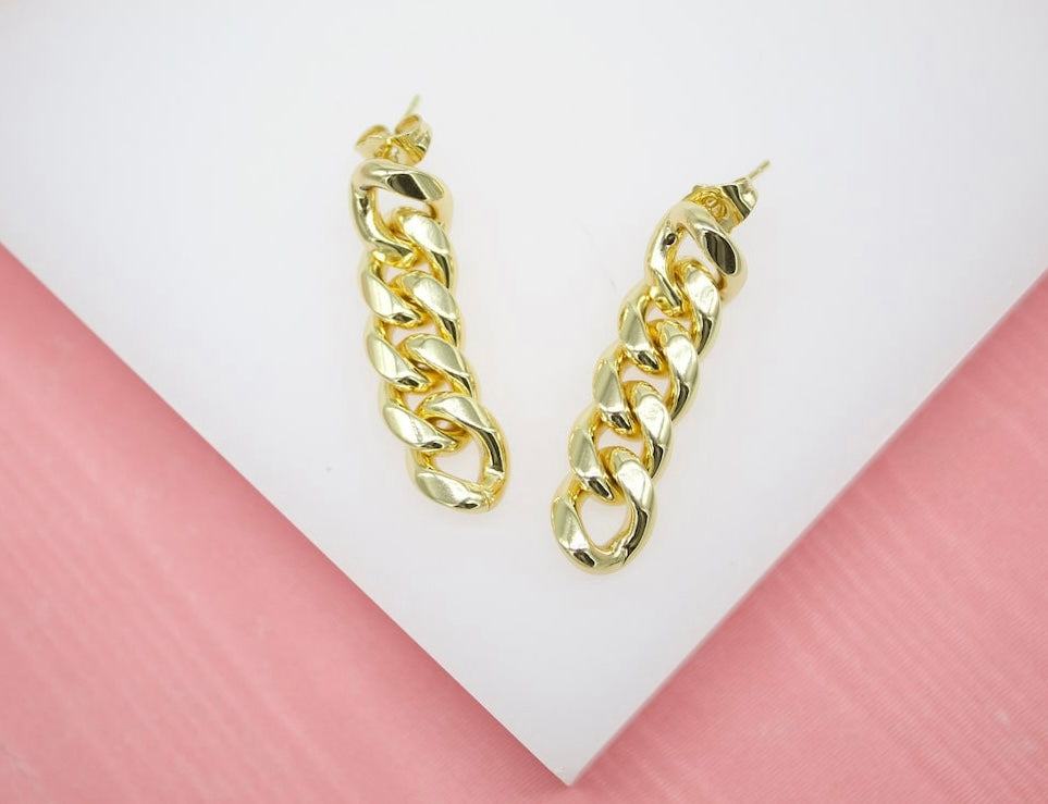 18k Gold Filled Chain Drop Dangle Earrings