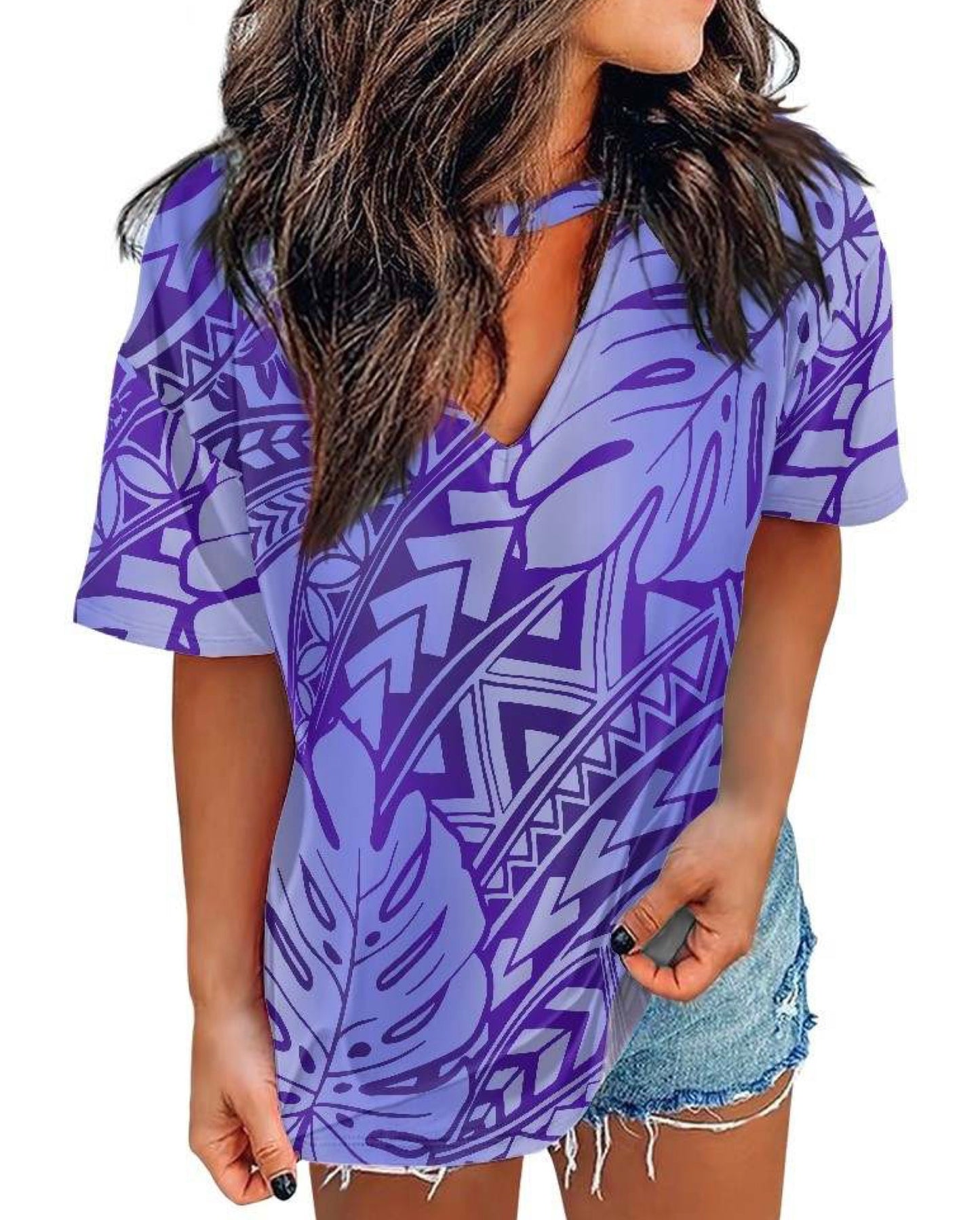 "Nellie" Purple Tribal Top